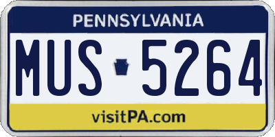 PA license plate MUS5264