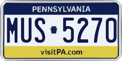 PA license plate MUS5270