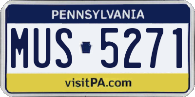 PA license plate MUS5271