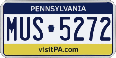 PA license plate MUS5272
