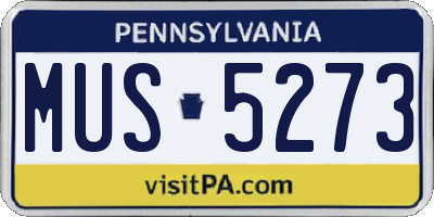 PA license plate MUS5273
