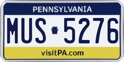 PA license plate MUS5276