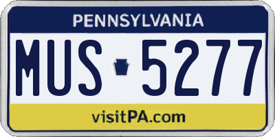 PA license plate MUS5277