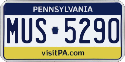 PA license plate MUS5290