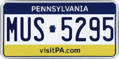 PA license plate MUS5295