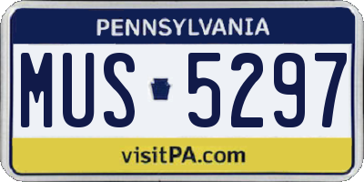 PA license plate MUS5297