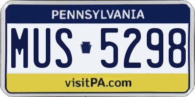 PA license plate MUS5298
