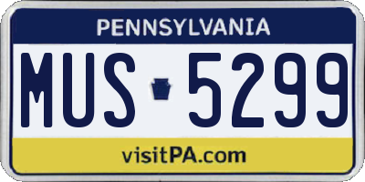 PA license plate MUS5299