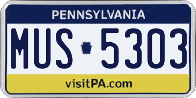 PA license plate MUS5303