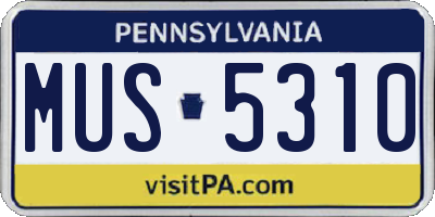 PA license plate MUS5310
