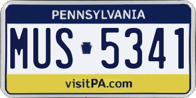 PA license plate MUS5341
