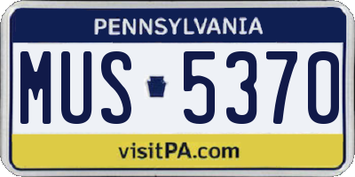 PA license plate MUS5370