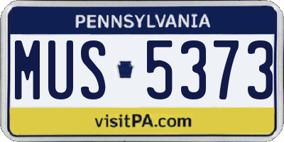 PA license plate MUS5373