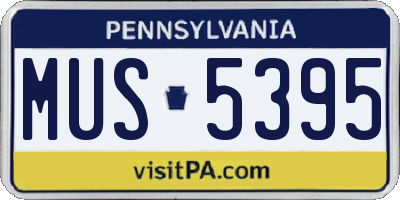 PA license plate MUS5395