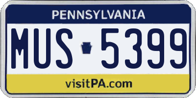 PA license plate MUS5399