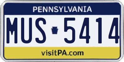 PA license plate MUS5414