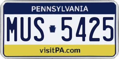 PA license plate MUS5425