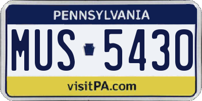 PA license plate MUS5430