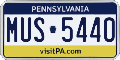 PA license plate MUS5440