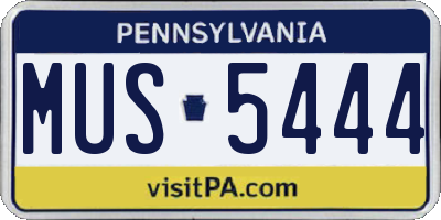 PA license plate MUS5444