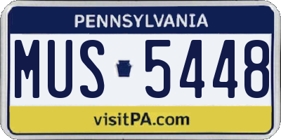 PA license plate MUS5448