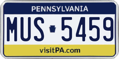 PA license plate MUS5459