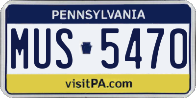 PA license plate MUS5470