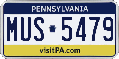 PA license plate MUS5479