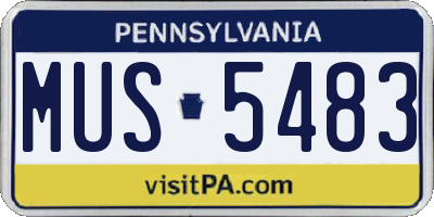 PA license plate MUS5483