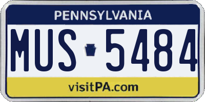 PA license plate MUS5484