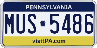PA license plate MUS5486