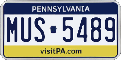 PA license plate MUS5489