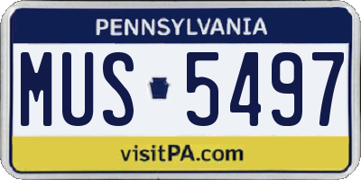 PA license plate MUS5497