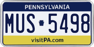 PA license plate MUS5498