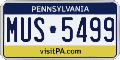 PA license plate MUS5499