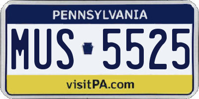PA license plate MUS5525