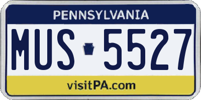 PA license plate MUS5527