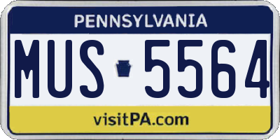 PA license plate MUS5564