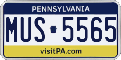 PA license plate MUS5565