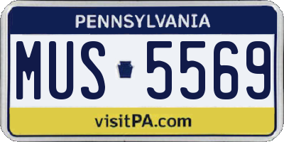 PA license plate MUS5569