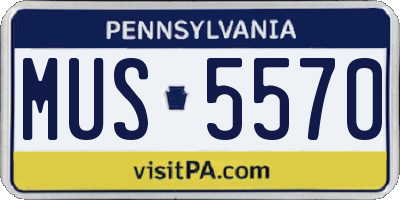 PA license plate MUS5570