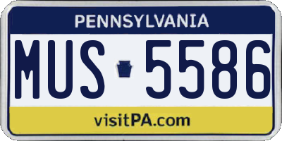 PA license plate MUS5586