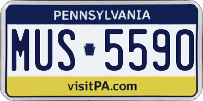 PA license plate MUS5590