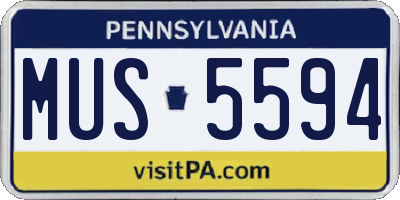 PA license plate MUS5594
