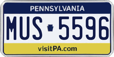 PA license plate MUS5596
