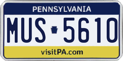 PA license plate MUS5610
