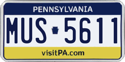 PA license plate MUS5611