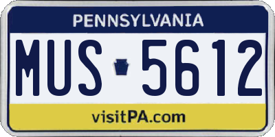 PA license plate MUS5612