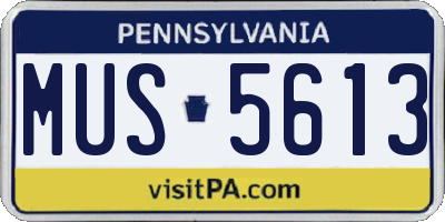PA license plate MUS5613