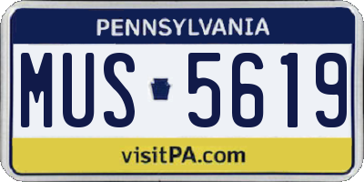 PA license plate MUS5619